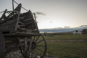 old wagon on a ranch