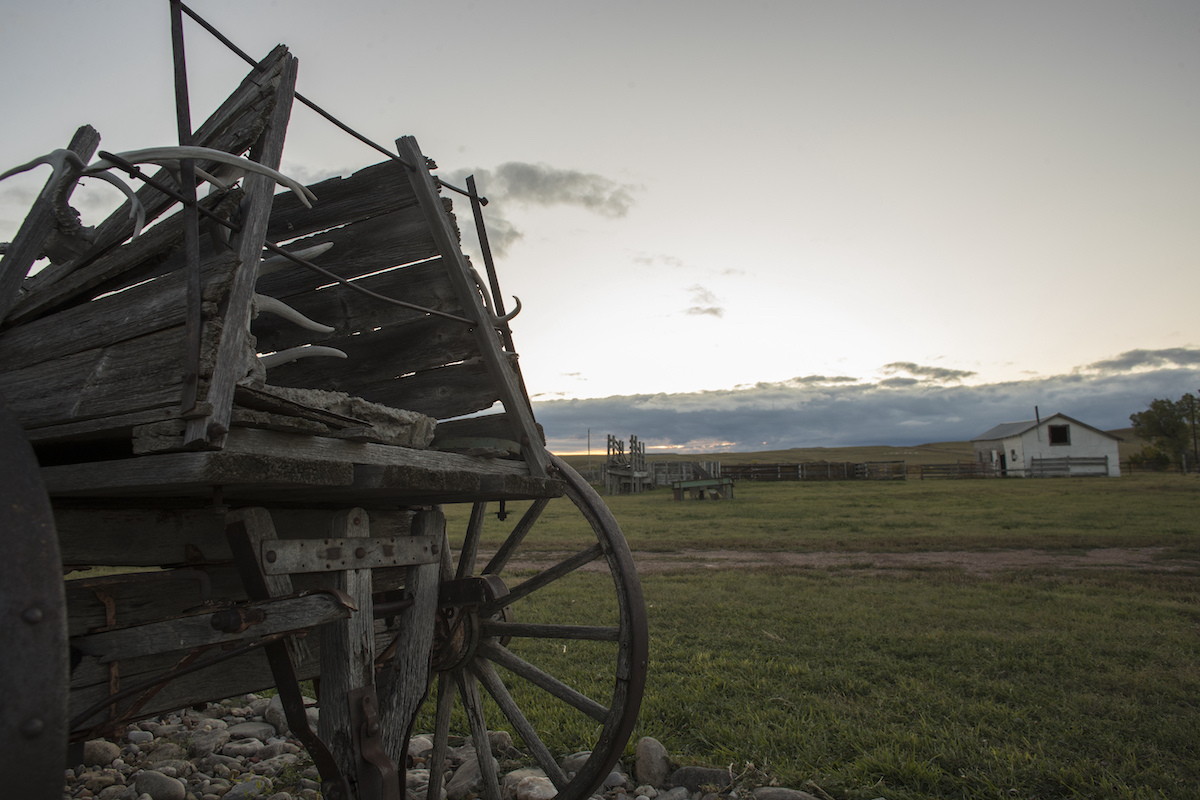 old wagon on a ranch