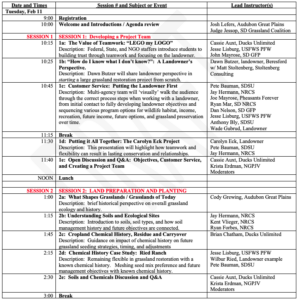 Grassland Management School Schedule